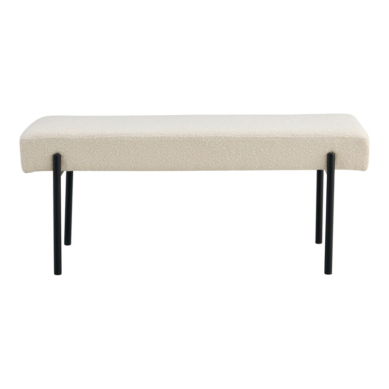 Najmin Polyester Blend Upholstered Bench, White