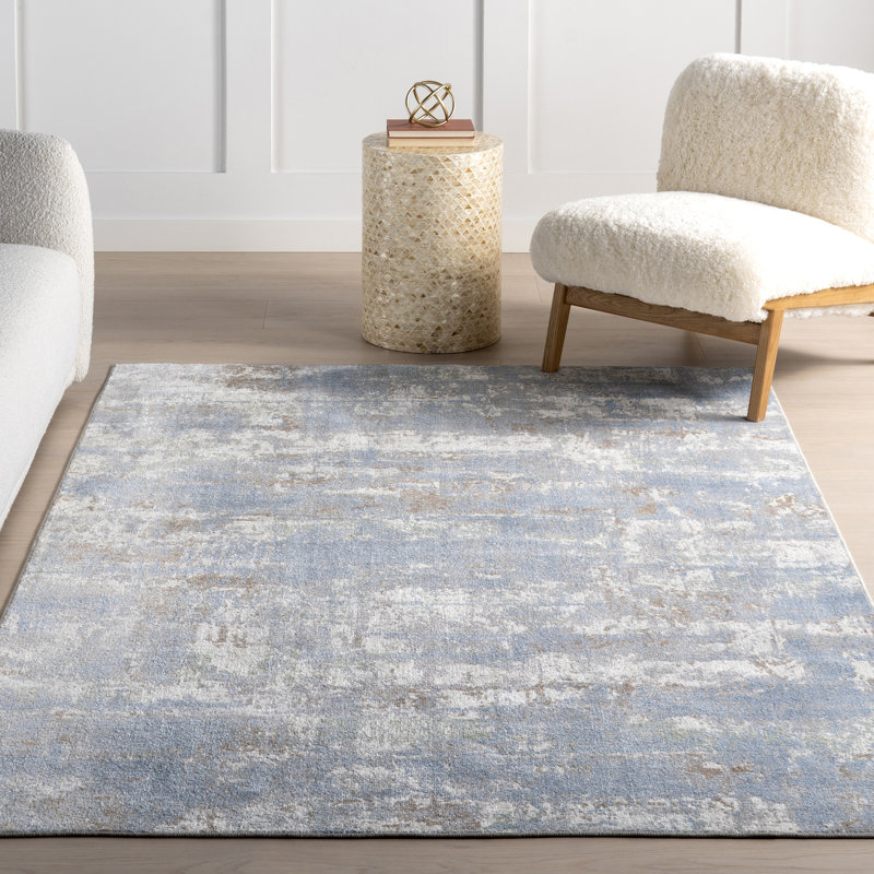 Aaliyah SpinClean Casual Abstract Machine Washable Area Rug, Rectangle 6'7" x 9'