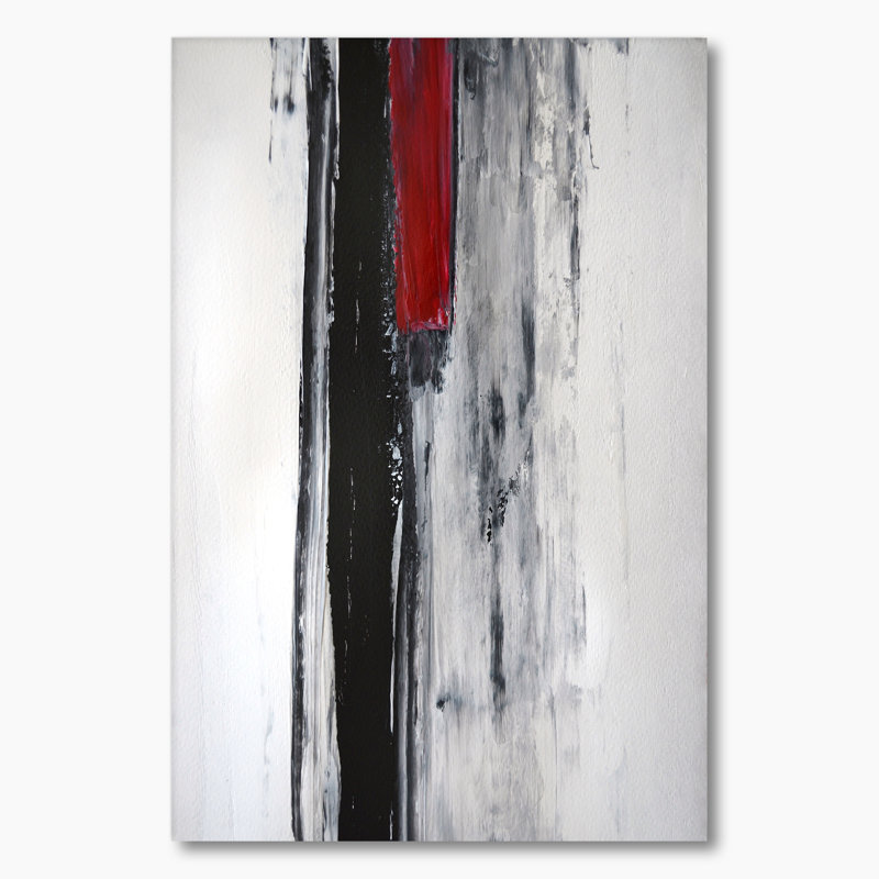 Art abstrait sur toile, reproduction d'art moderne noir et rouge - noir rencontre l'art abstrait rouge, Toile tendue