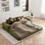 Canapé-lit convertible, canapé de plancher pliable en velours côtelé et coussins, multifonctionnel pour le salon et la chambre à coucher, vert-128896584