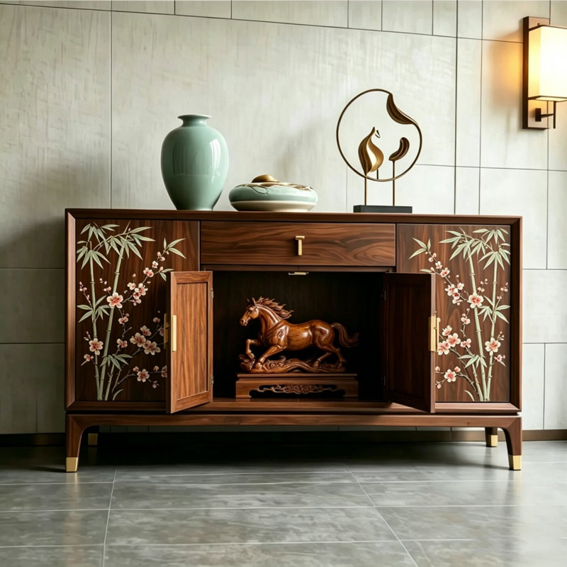 High-End Solid Wood Home Sideboard, 35.43" H x 62.99" W x 15.75" D