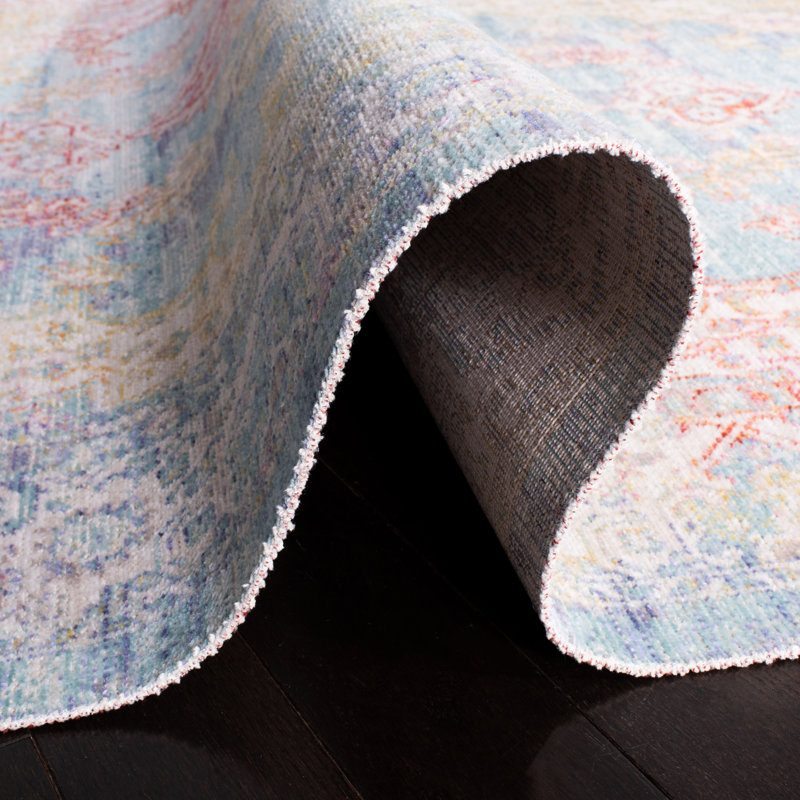 Chauncey Oriental Aqua/Ivory Area Rug, Runner 3' x 8'