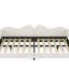 Full Size Upholstered Daybed, Sherpa Fabric Sofabed With Cloud-Shaped Backrest, No Box-Spring Needed, White(Old SKU: WF532069AAK)-403364746-403364744