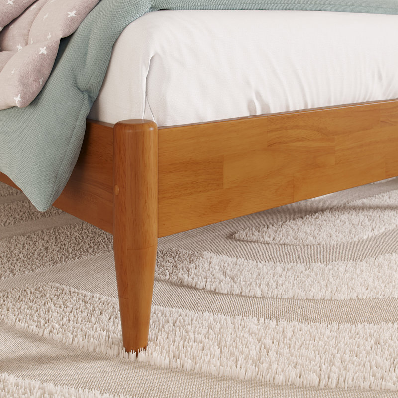 Lit plateforme en bois massif Audriel, Simple, Caramel clair