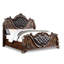 Grand lit de luxe grand, style traditionnel, cerisier brun, bois massif et marbre