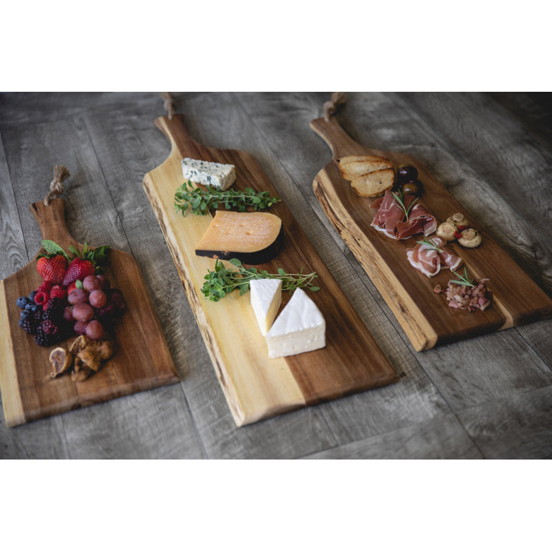 Set of 3 Acacia Wood Paddle Bread Boards
