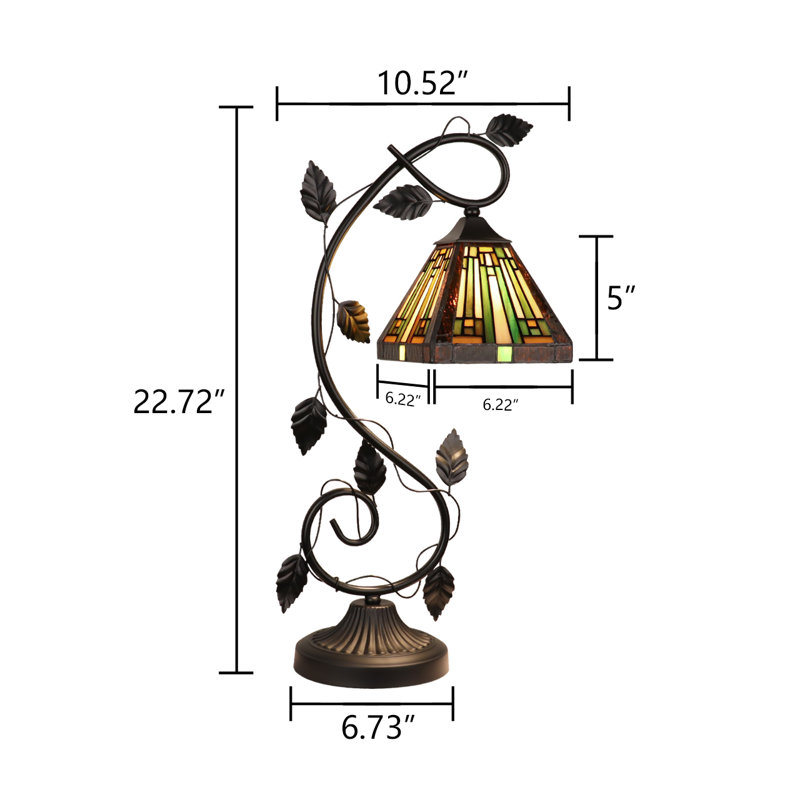 Lampe de table de style mission 1 lumière CHLOE Lighting INNES Tiffany