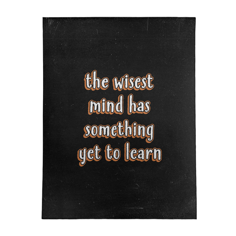 Tapis en chenille de polyester style citations inspirantes Quotes, Rectangle 5 pi x 7 pi