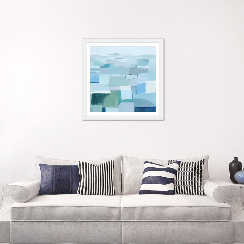 «Wave Crest Abstract II» par Grace Popp - reproduction d'art, H 24 po x l 24 po x P 1 po, Papier avec cadre blanc, Blanc