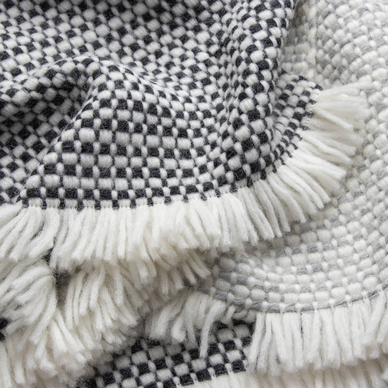 Hand Woven Throw Blanket, Gray