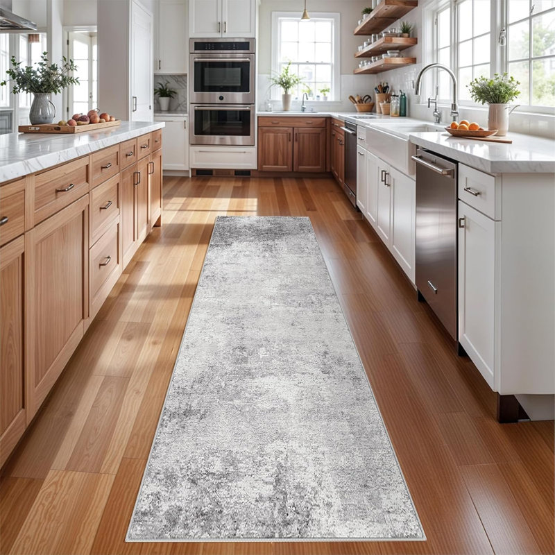 Tapis de couloir lavable - Tapis moderne résistant aux taches pour la lessive, Tapis de couloir 3 pi x 12 pi