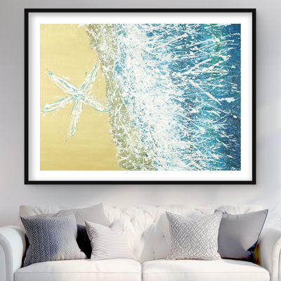 Left Side Seastar - Contemporary Coastal Framed Print Decor