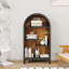 Étagère arquée autoportante à 4 niveaux à 4 niveaux, armoire de rangement asymétrique ouverte, étagère en bois pour hall d'entrée, salon, chambre à coucher, couloir-132959106