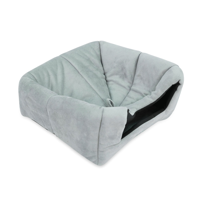 Lit pour chien à capuche, Petit (l 13,8 po x P 13,8 po x H 13,8 po), Gris