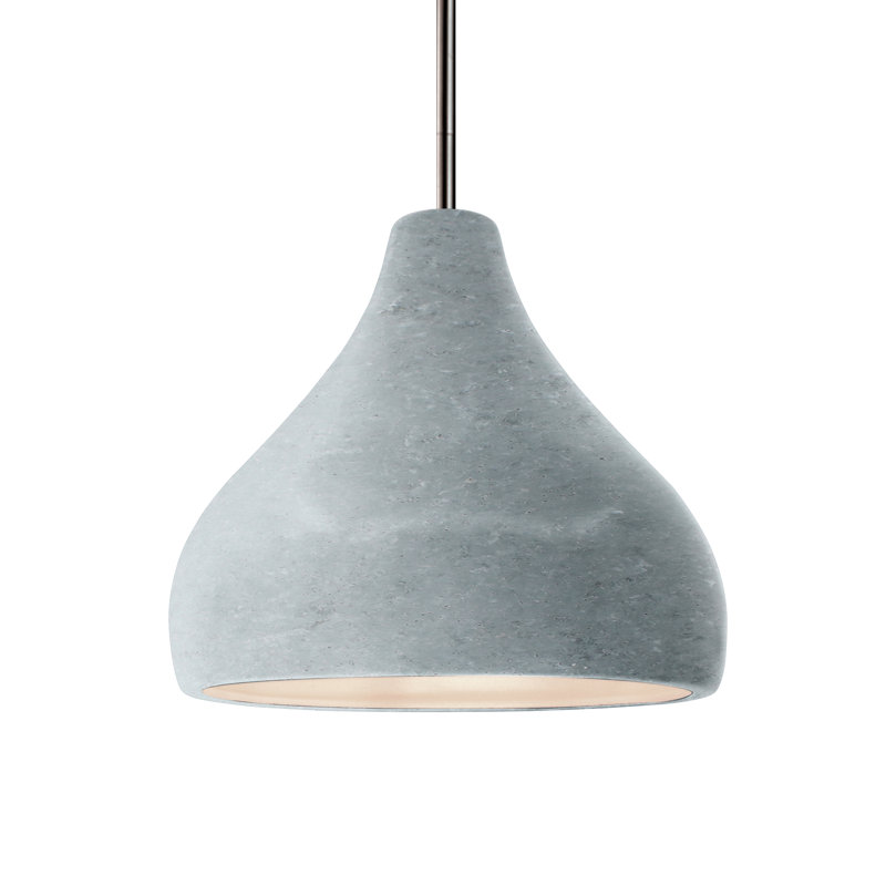 Luminaire suspendu à 1 lumière Meydan, H 8 po x l 11,5 po x P 11,5 po, Nickel brossé, Béton