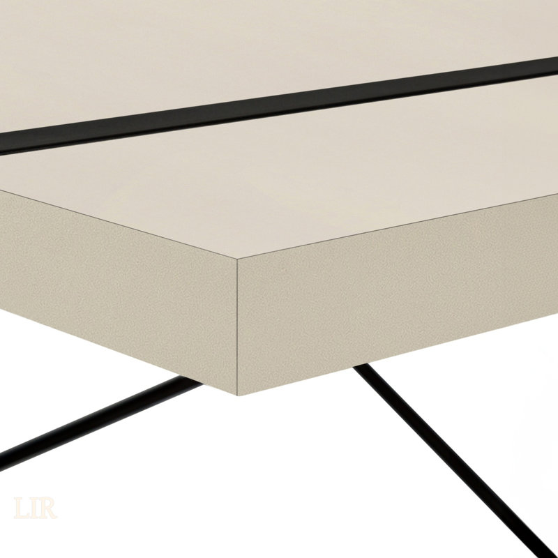 Bureau d'ordinateur Fullilove, bureau à domicile, ordinateur portable, L 48 po, travail, métal, stratifié, contemporain, moderne