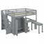 Lit mezzanine robuste en pin avec conception de maisonnette et rangement intégré, idéal pour les pièces et les petits espaces-1060503709-1060503708