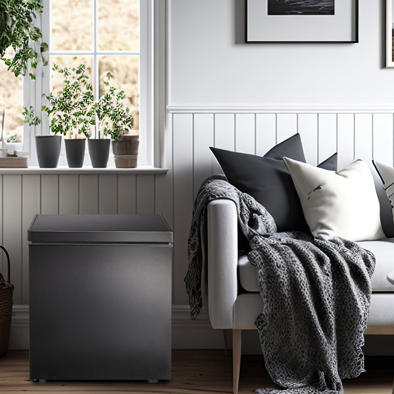 1.8 Cu.ft Deep Freezer, Chest Freezer with 2 Baskets, Fast Cooling, 7 Temps, Energy Saving, Black