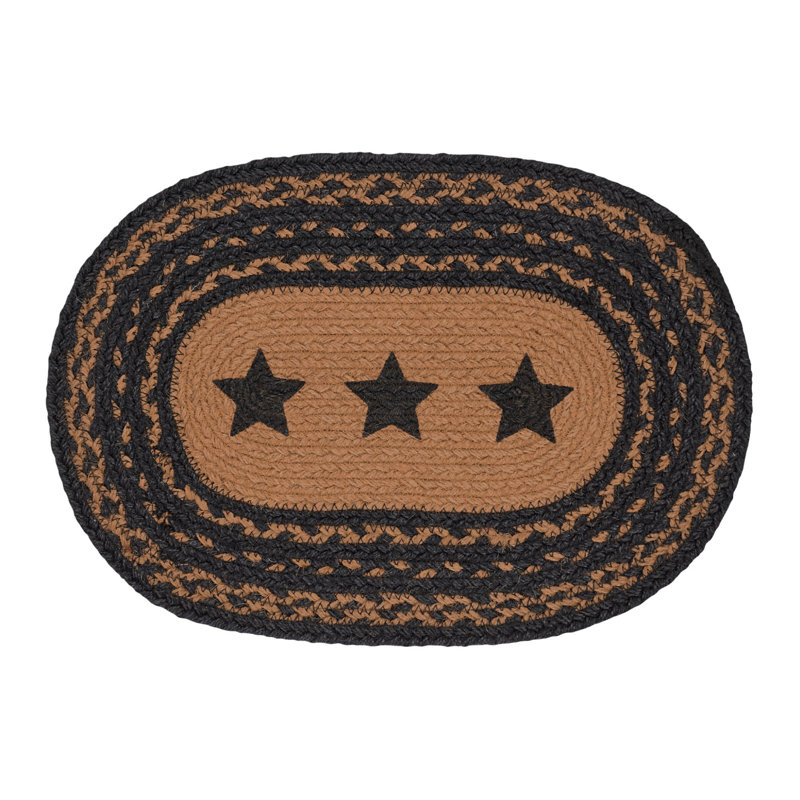 Madeline Jute Geometric Oval Placemat