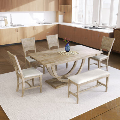 Cassina 6 - Person Pedestal Dining Set