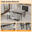 Farmhouse Rectangular Breakfast Table Set with Bench and 2 Chairs for 4 with Storage Racks for Apartment, Studio