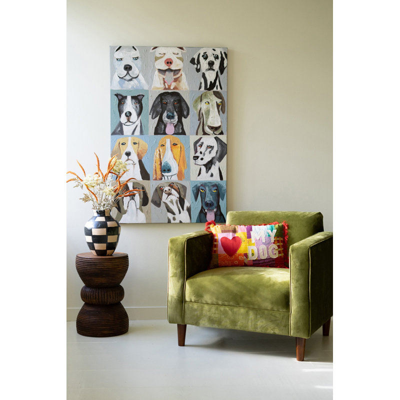  Peinture colorée sur toile, "12 chiens colorés", art mural contemporain
