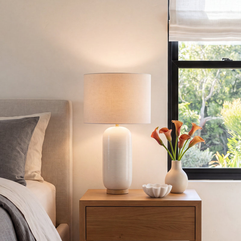 Mansel Metal Table Lamp, Ivory