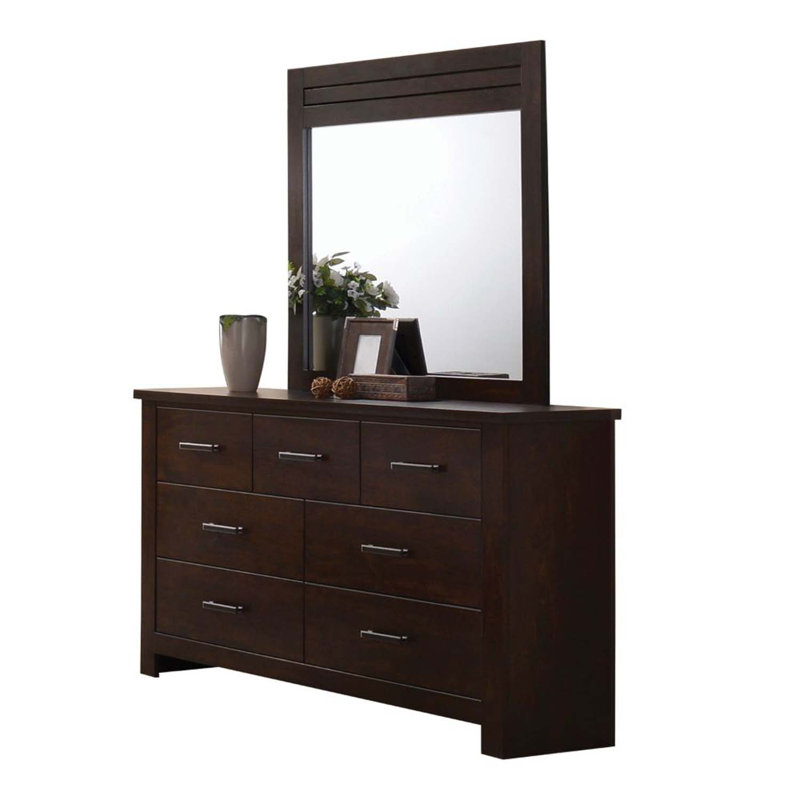 Panang 39"x37" Mirror, Mahogany Finish