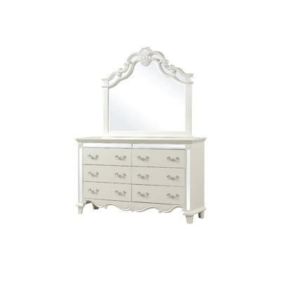 Commode à miroir Milan en bois blanc