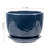 Round Blue Ceramic Flower Pot Planter-229609117