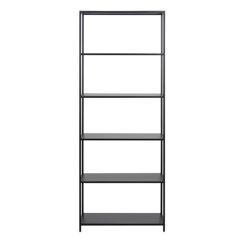 Zakrzewski 185cm H Steel Etagere Bookcase, Matte Black