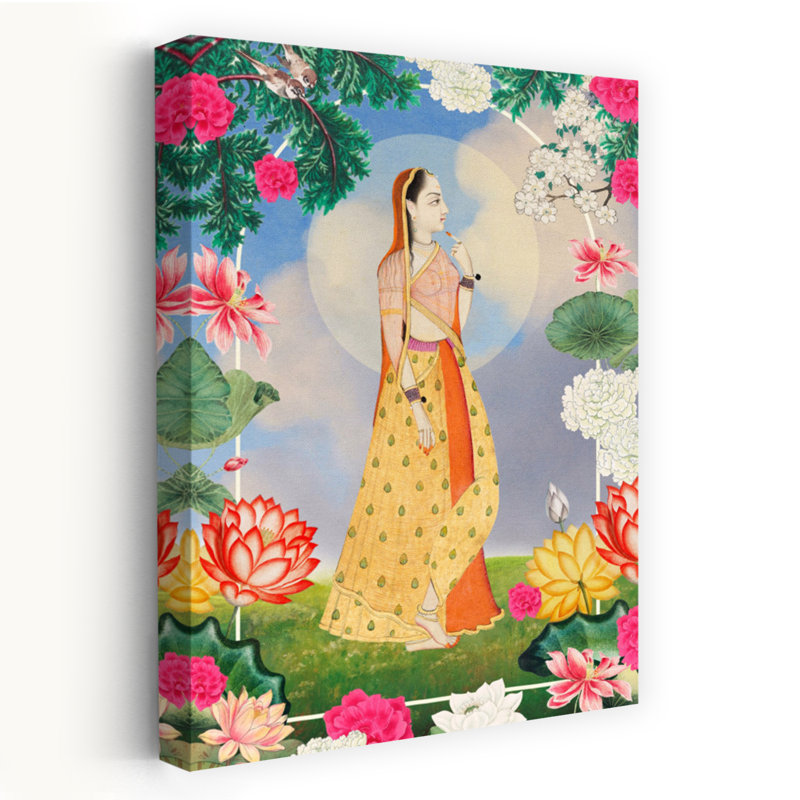 «She Waits Anxious Vintage Abstract Landscape Portrait», art mural, H 60 po x l 40 po