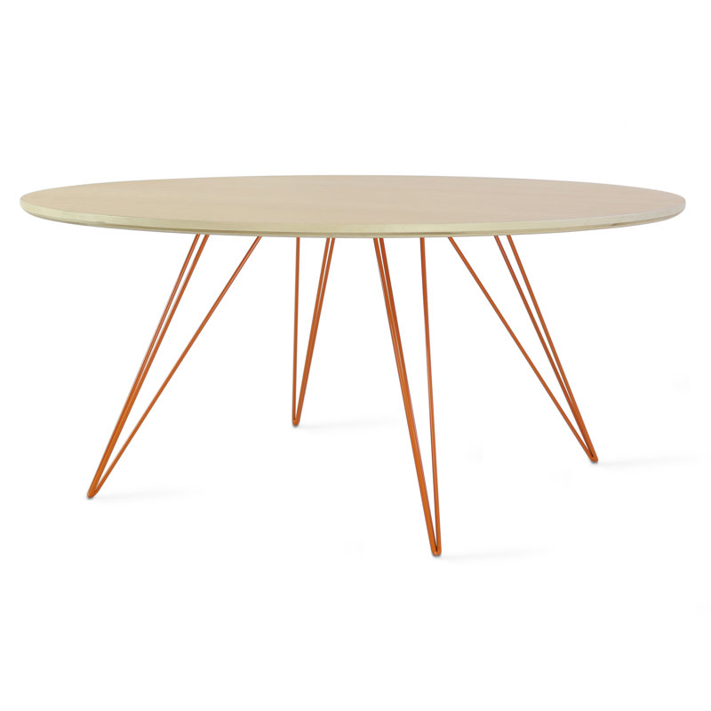 Williams Single Coffee Table, Orange, 18" H x 40" L x 40" W, Maple