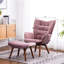 Chaise d'appoint mauve avec revêtement en velours soyeux et confortable, structure en bois d'hévéa massif, capitonnage à boutons, garniture en l 30,33 po x P 33 po x H 25,6 po x P 17,5 po, support luxueux-1484998081