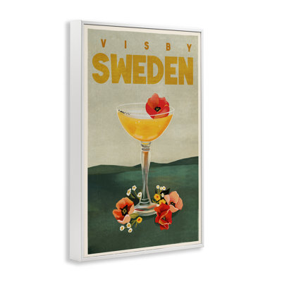 «Visby Suède», art de la giclée sur verre encadré par The Whiskey Ginger bk-088