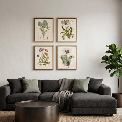 Framed Floral Canvas Wall Art