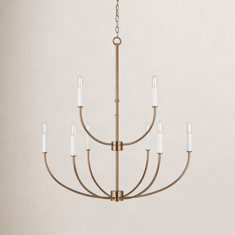 Kendrey 9-Light Chandelier, Satin Brass