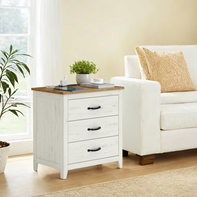 Allenside 24'' W 3-Drawer Nightstand with Charging Ports