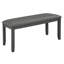 Table de salle à manger 6 pièces avec banc en bois aggloméré gris neutre et bois d'hévéa, table de cuisine rectangulaire en bois de 58,5 pouces pour six personnes