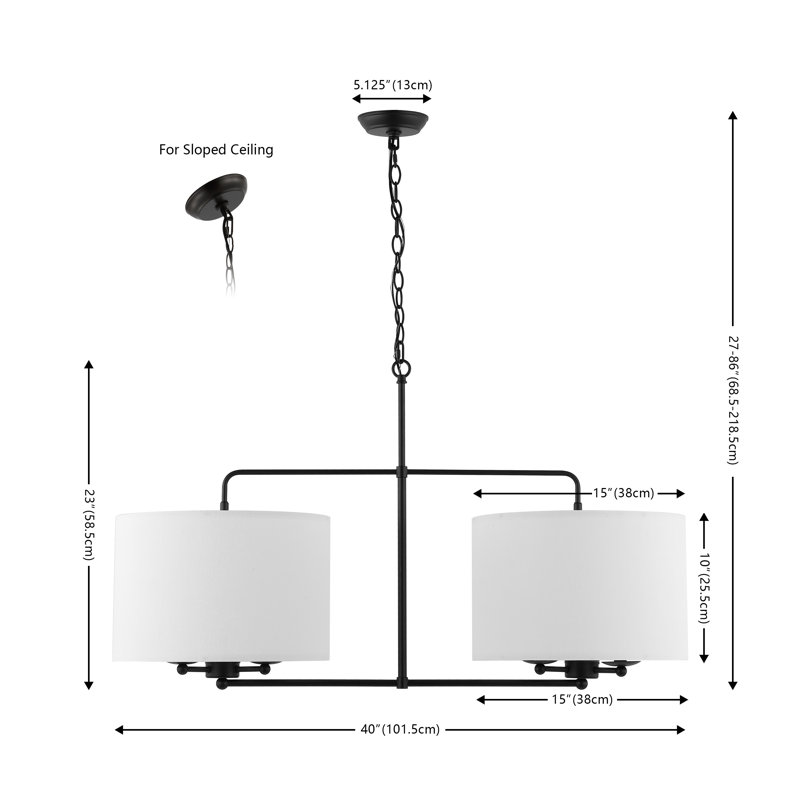 6 - Light Dimmable Drum Chandelier