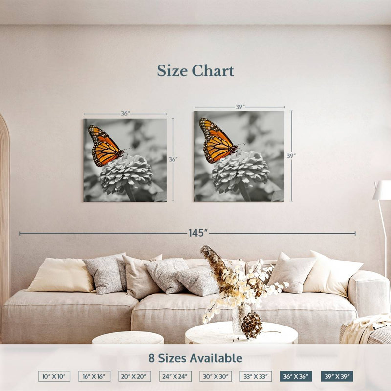 Brampt Amber Toned Butterfly, 39" H x 39" W