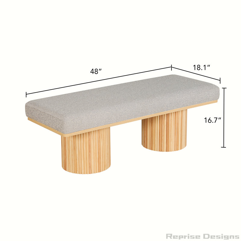Christakis Boucle Fabric Upholstered Bench