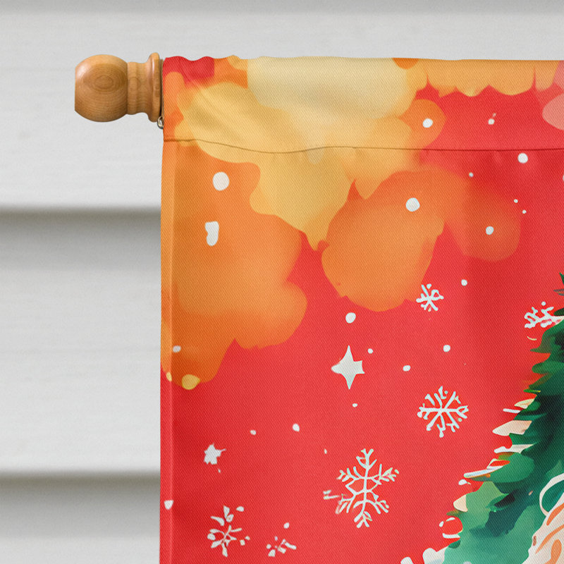 Drapeau de Noël caniche, H 40 po x l 28 po