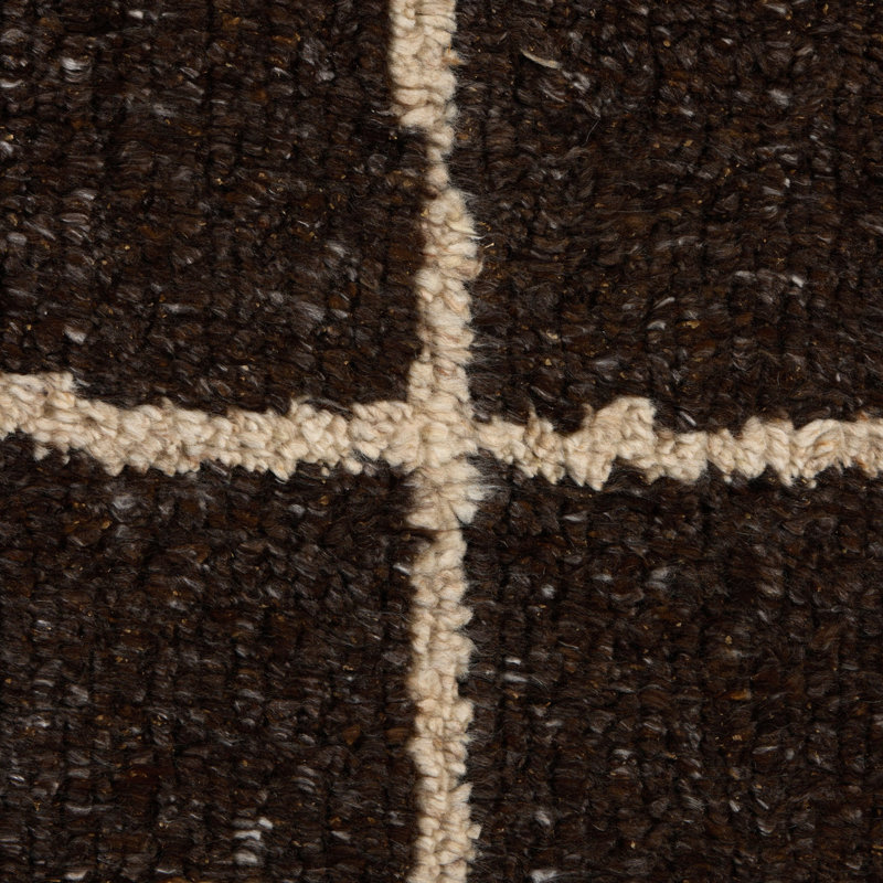 Sumlin Hand Knotted Geometric Area Rug, Sumlin Espresso, Rectangle 8' x 10'