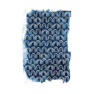 Indigo Sketch Arches - Wrapped Canvas Print