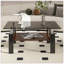 Table basse rectangulaire, plateau en verre trempé avec panneau de fibres à densité moyenne, table moderne pour le salon, verre-906403779-906403806