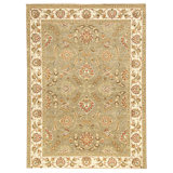 Hand Knotted Wool Area Rug in Gray And Ivory