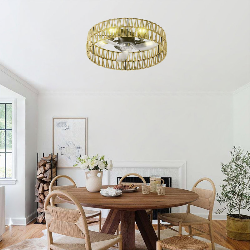 Ventilateur de plafond de petite taille à 3 pales avec télécommande, ventilateur de plafond à profil bas pour cuisine - (n'inclut pas les ampoules)