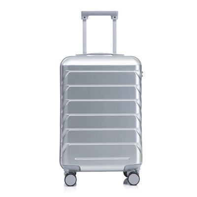 20 Inch ABS Hard Shell Travel Checked Luggage - Scratch Resistant Surface Four Multi-Directional Wheels,  With Combination Lock.(Silver)