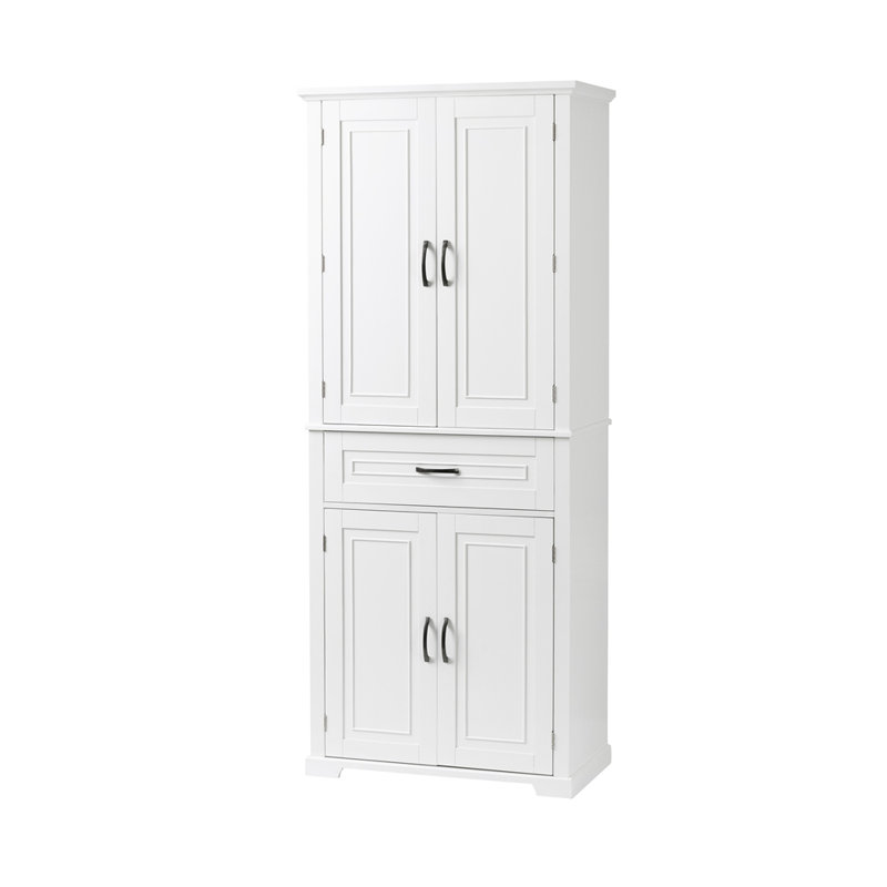 Bathroom Storage Cabinet With Doors And Drawer, Multiple Storage Space, Adjustable Shelf, White, For Organizing And Maximizing Bathroom Space